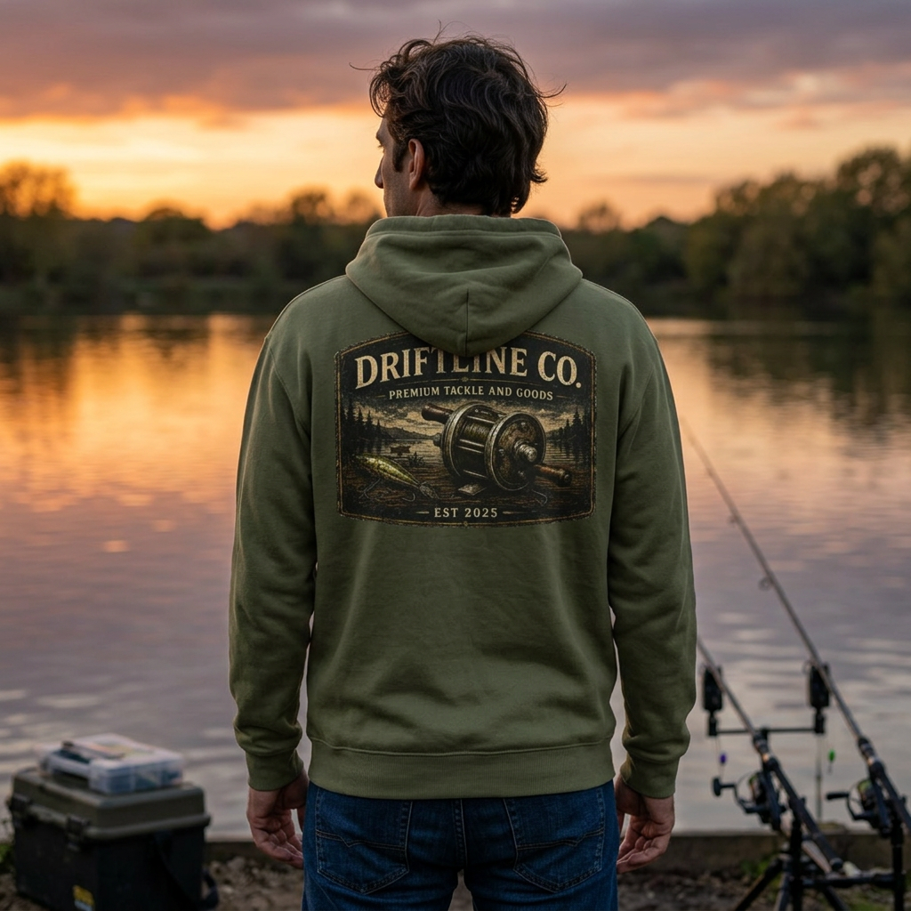 The Driftline Company Premium Tackle & Goods Fishing Hoodie