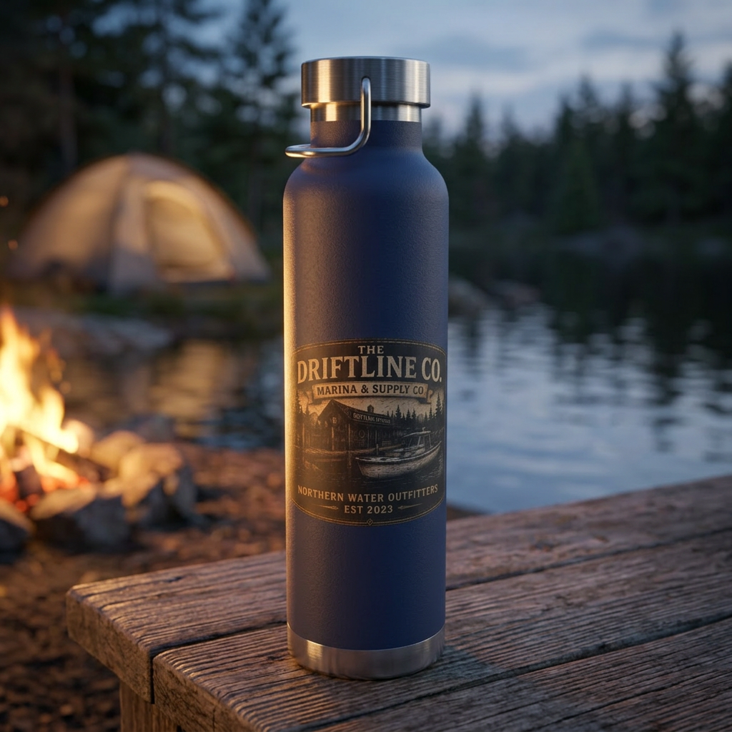 The Driftline Company Marina & Supply Co. Insulated Flask | Northern Water Outfitters Stainless Steel Water Bottle