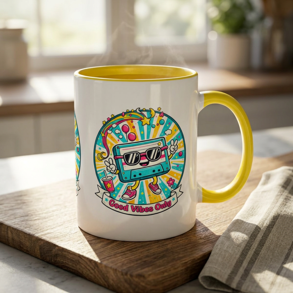 Retro Good Vibes Accent Mug