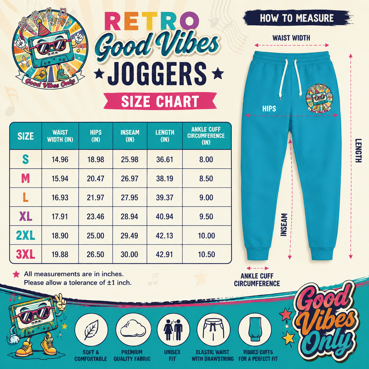 Retro Sunburst „Cool“ Sport-Jogginghose