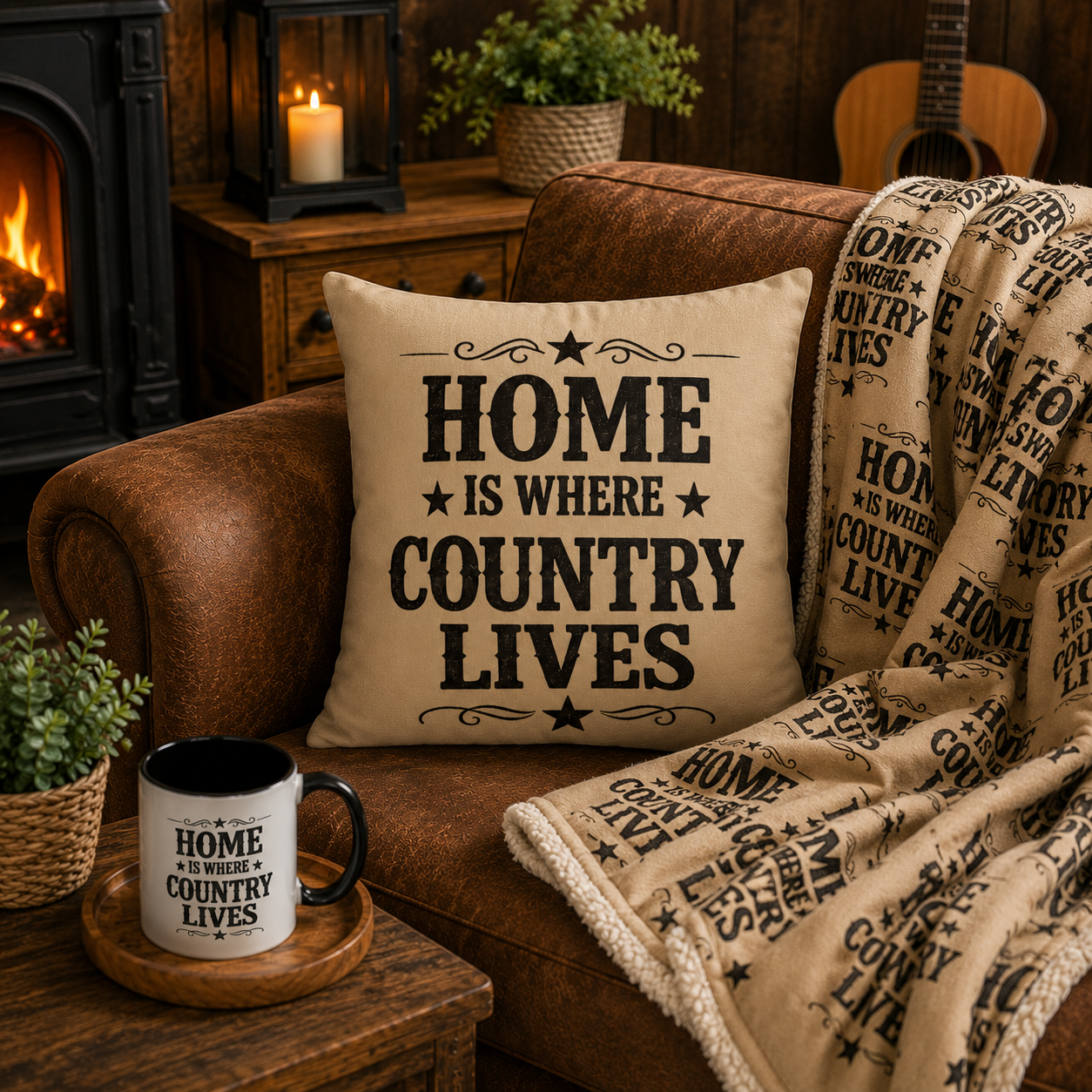 Home Is Where Country Lives Cushion – Country Home Decor