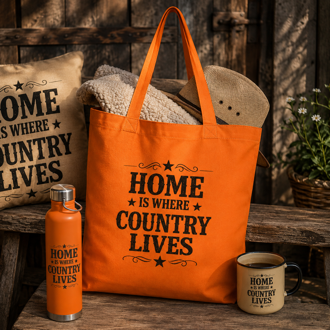 Home Is Where Country Lives Tote Bag – Country Shopper Bag