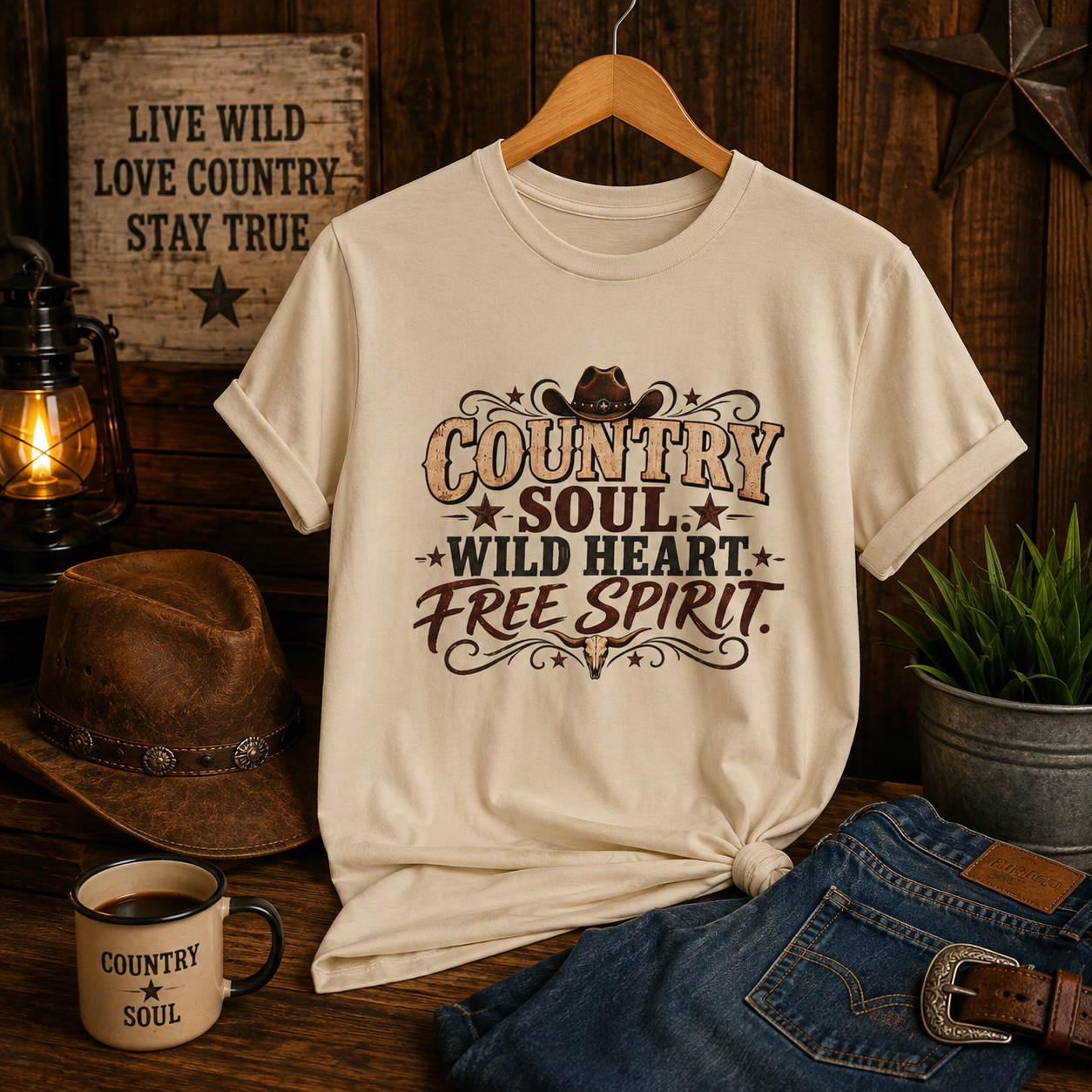 Country Soul Wild Heart Free Spirit T-Shirt – Western Country Tee