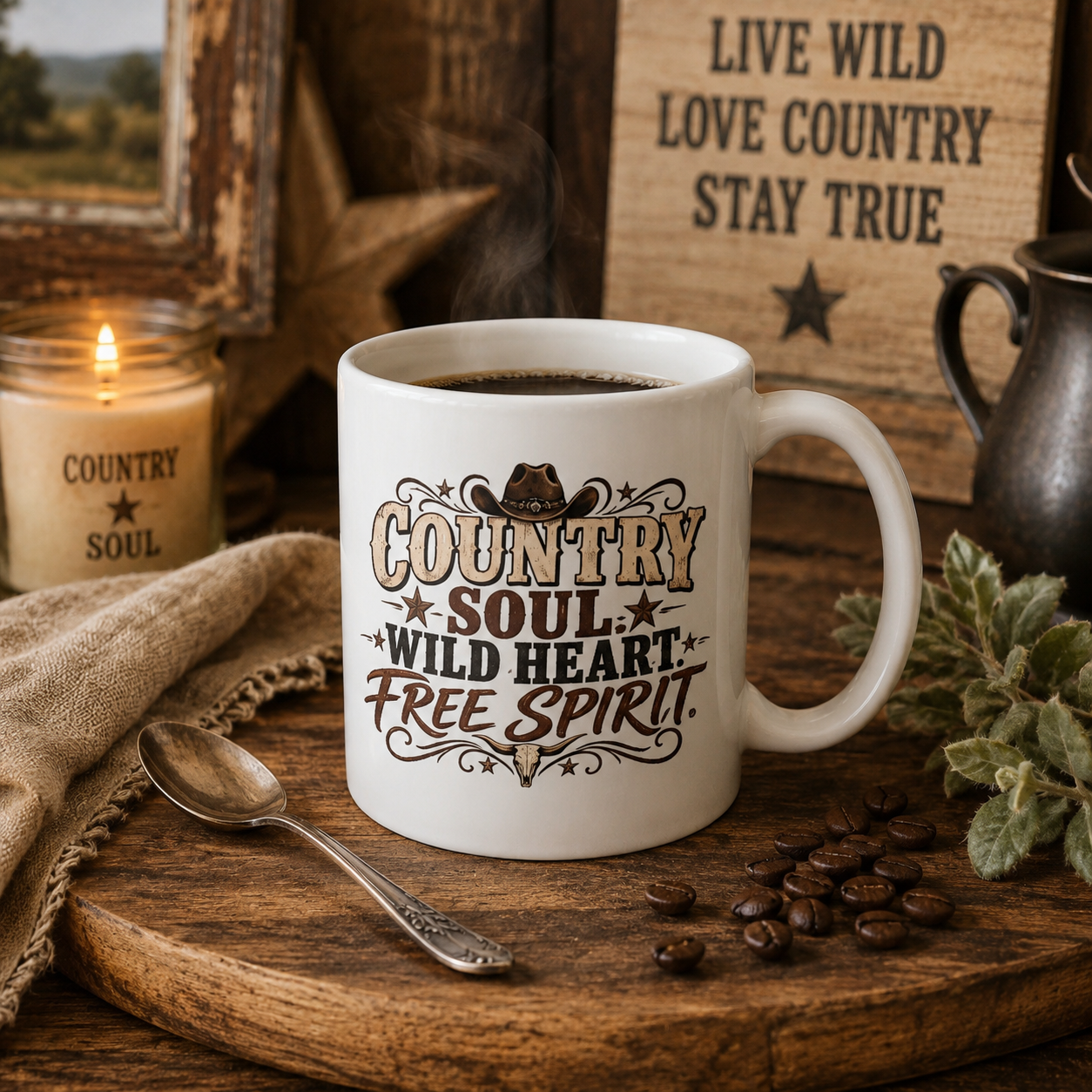 Country Soul Wild Heart Free Spirit Mug – Country Western Coffee Mug