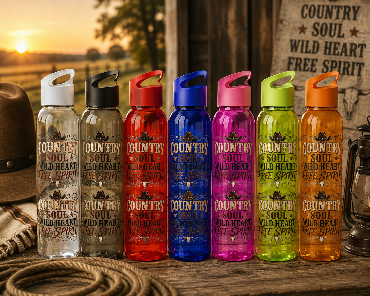 Country Soul Wild Heart Free Spirit Water Bottle – Country Western Bottle