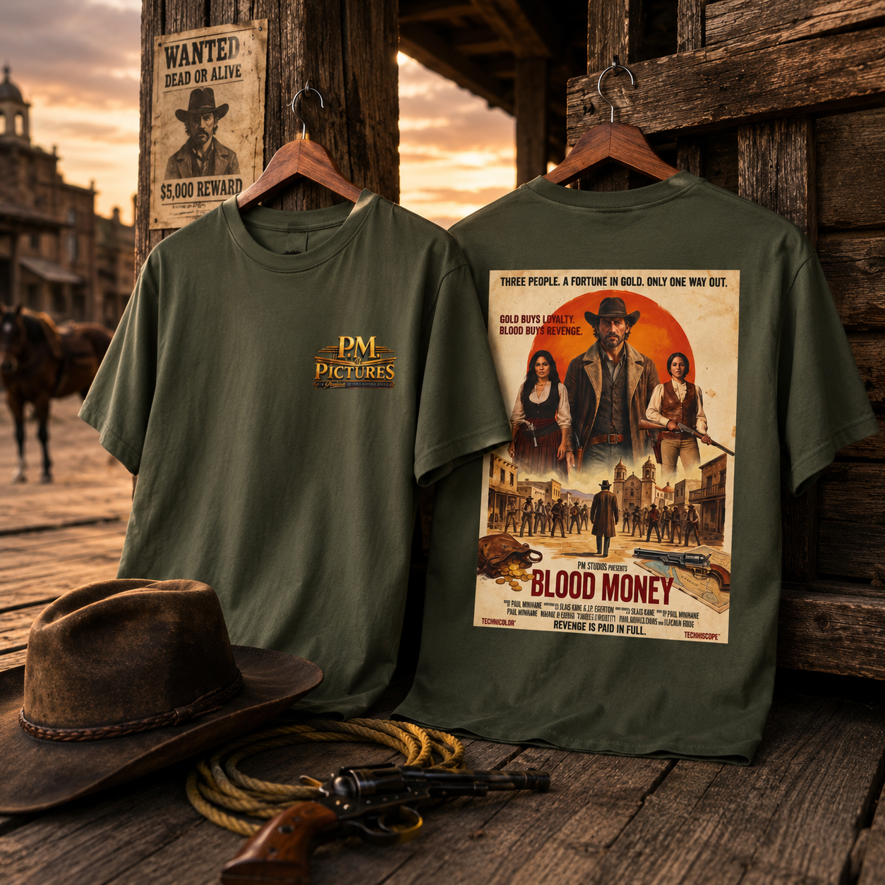 PM Pictures Blood Money T-Shirt – English Edition