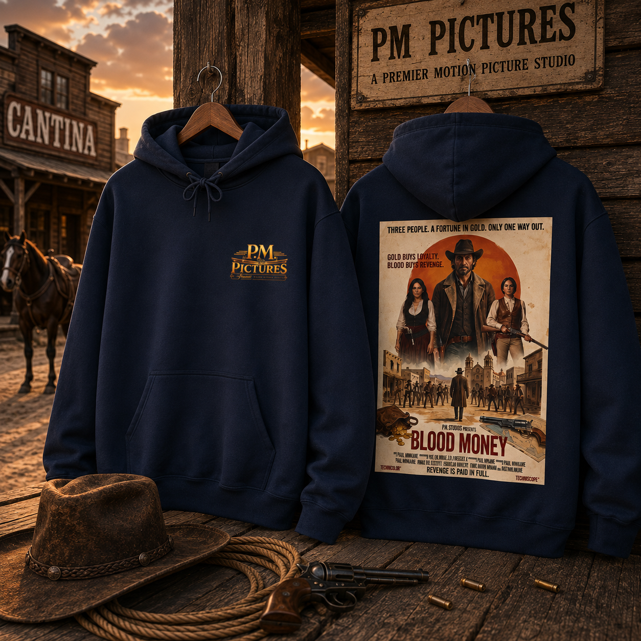 PM Pictures Blood Money Hoodie – English Edition
