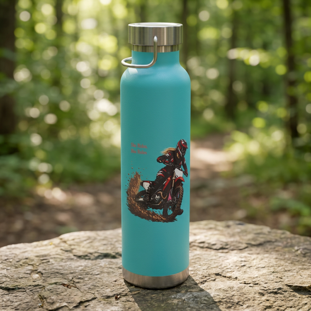 She Rides She Rules Motocross Insulated Flask