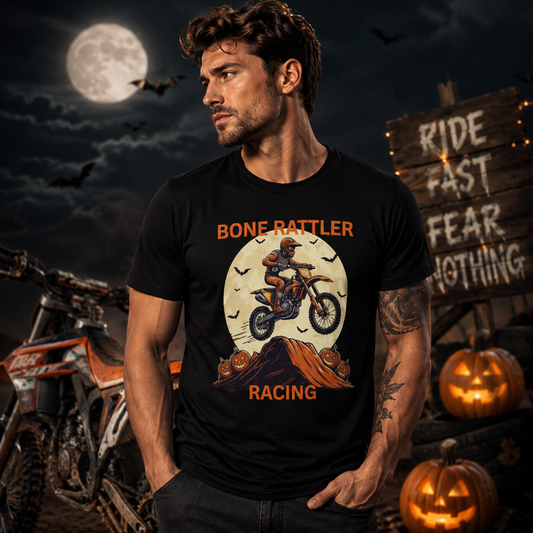 Bone Rattler Motocross Halloween T-Shirt – Unisex Dirt Bike Tee