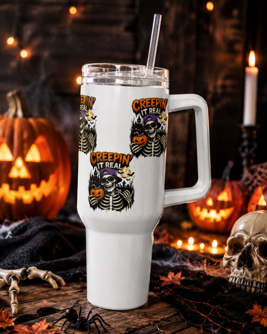 Creepin’ It Real 40oz Insulated Tumbler with Straw
