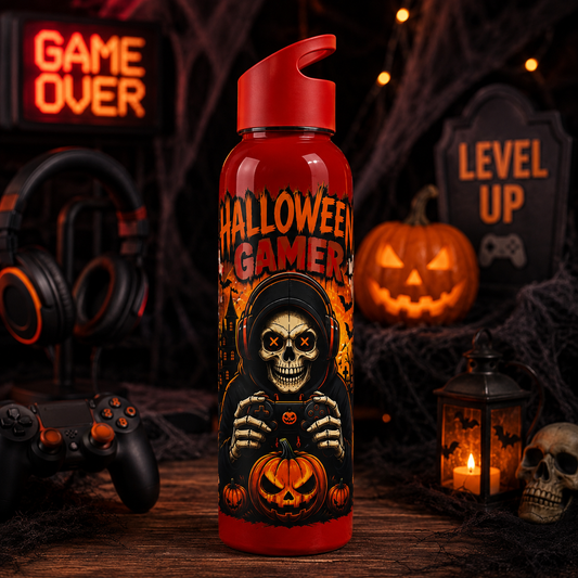 Halloween Gamer Water Bottle – Skull Gaming Bottle
