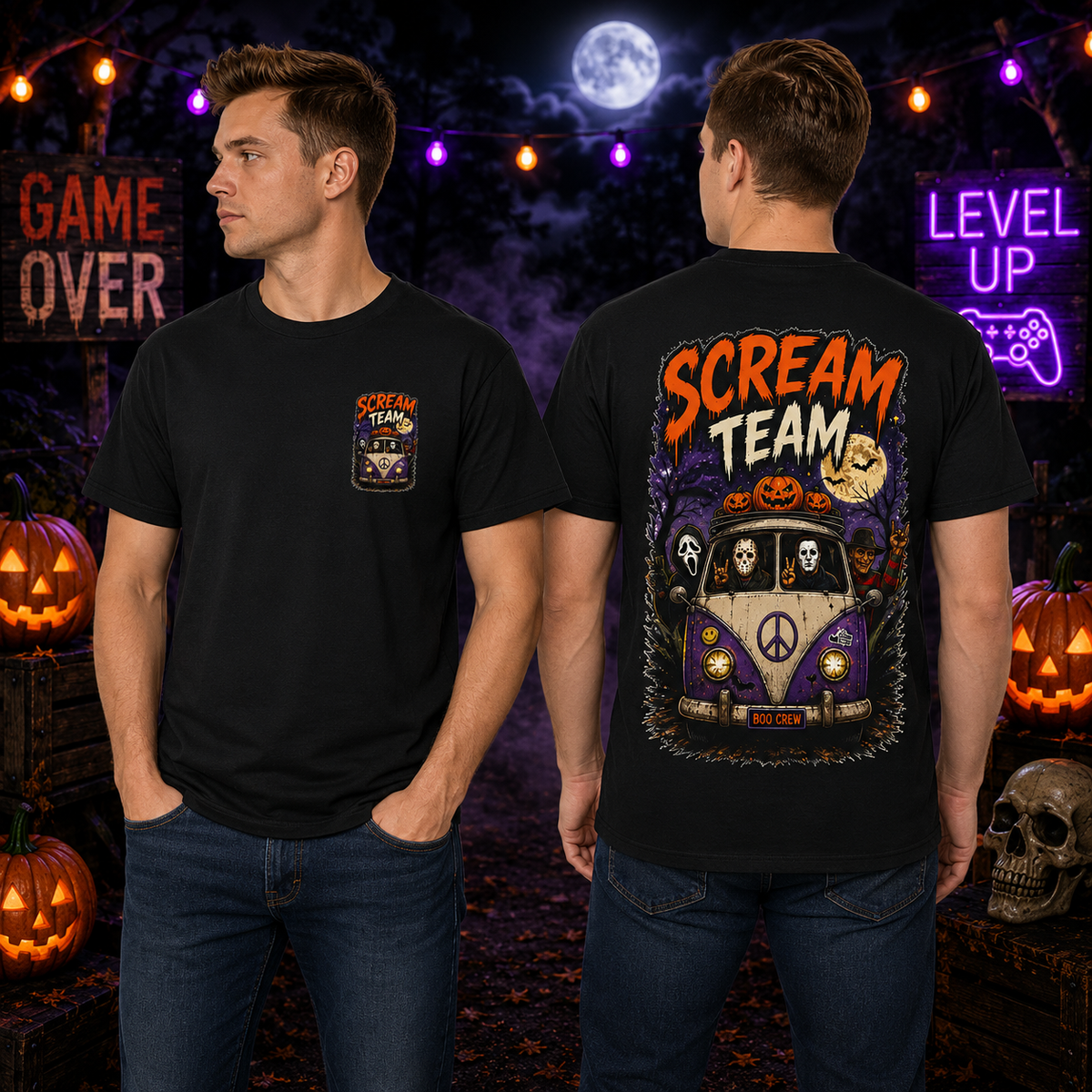 Scream Team Halloween T-Shirt – Unisex Horror Gamer Tee