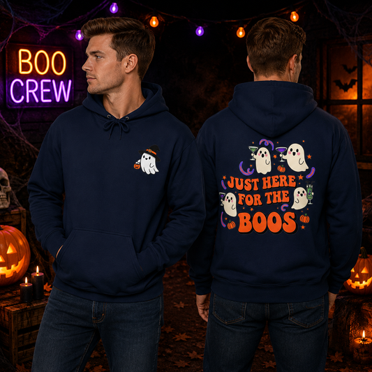 Just Here for the Boos Halloween Ghost Hoodie