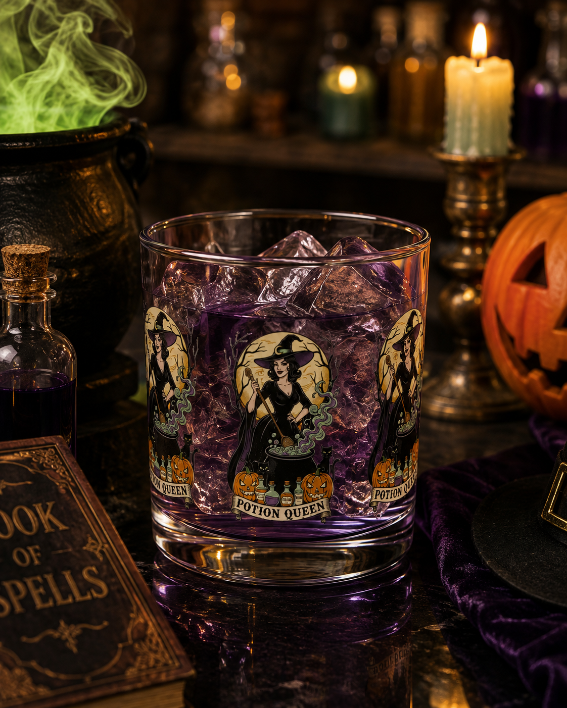 Potion Queen Halloween Glass Tumbler