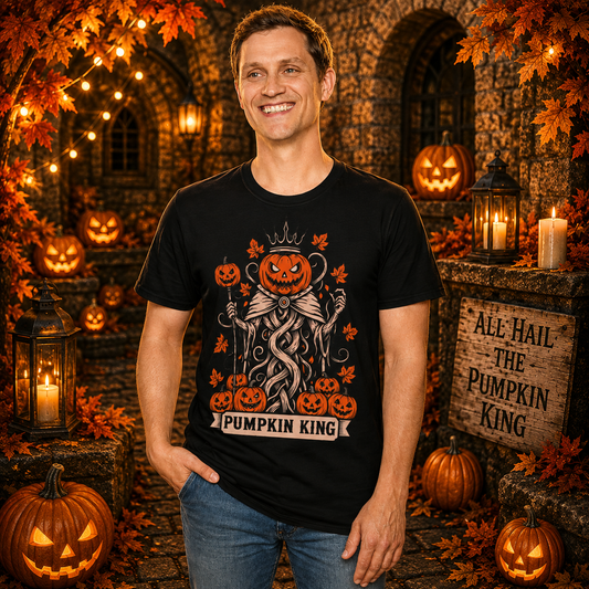 Pumpkin King Halloween Unisex T-Shirt – Gothic Pumpkin Graphic Tee