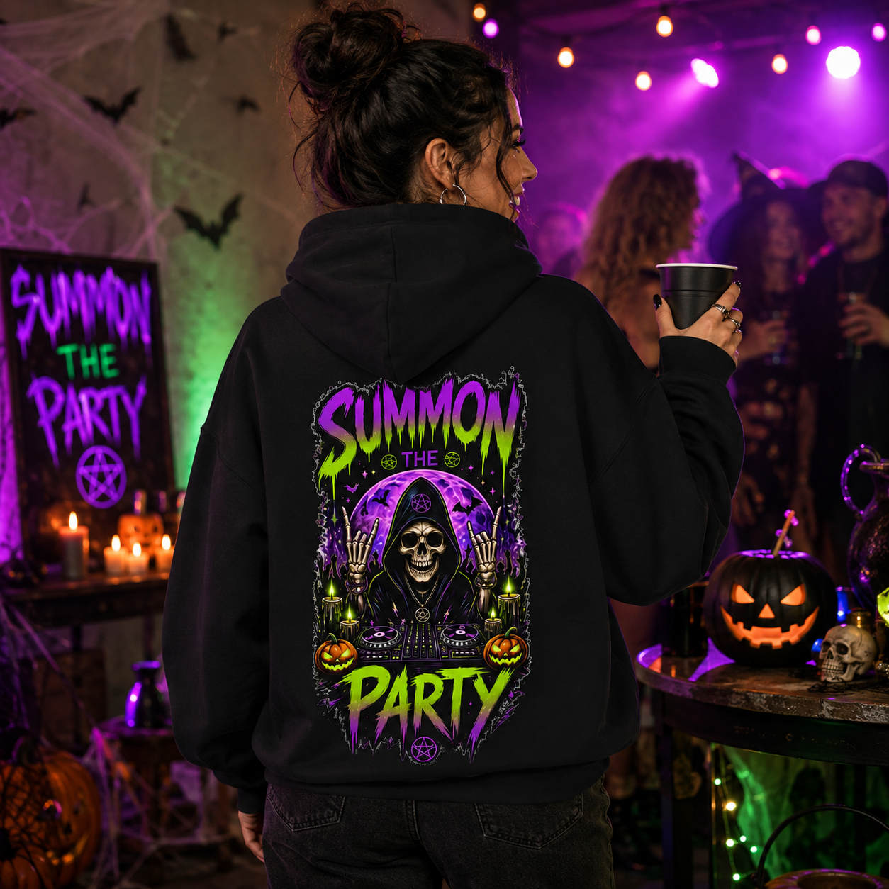 Summon the Party Halloween Hoodie – Unisex Front & Back Print