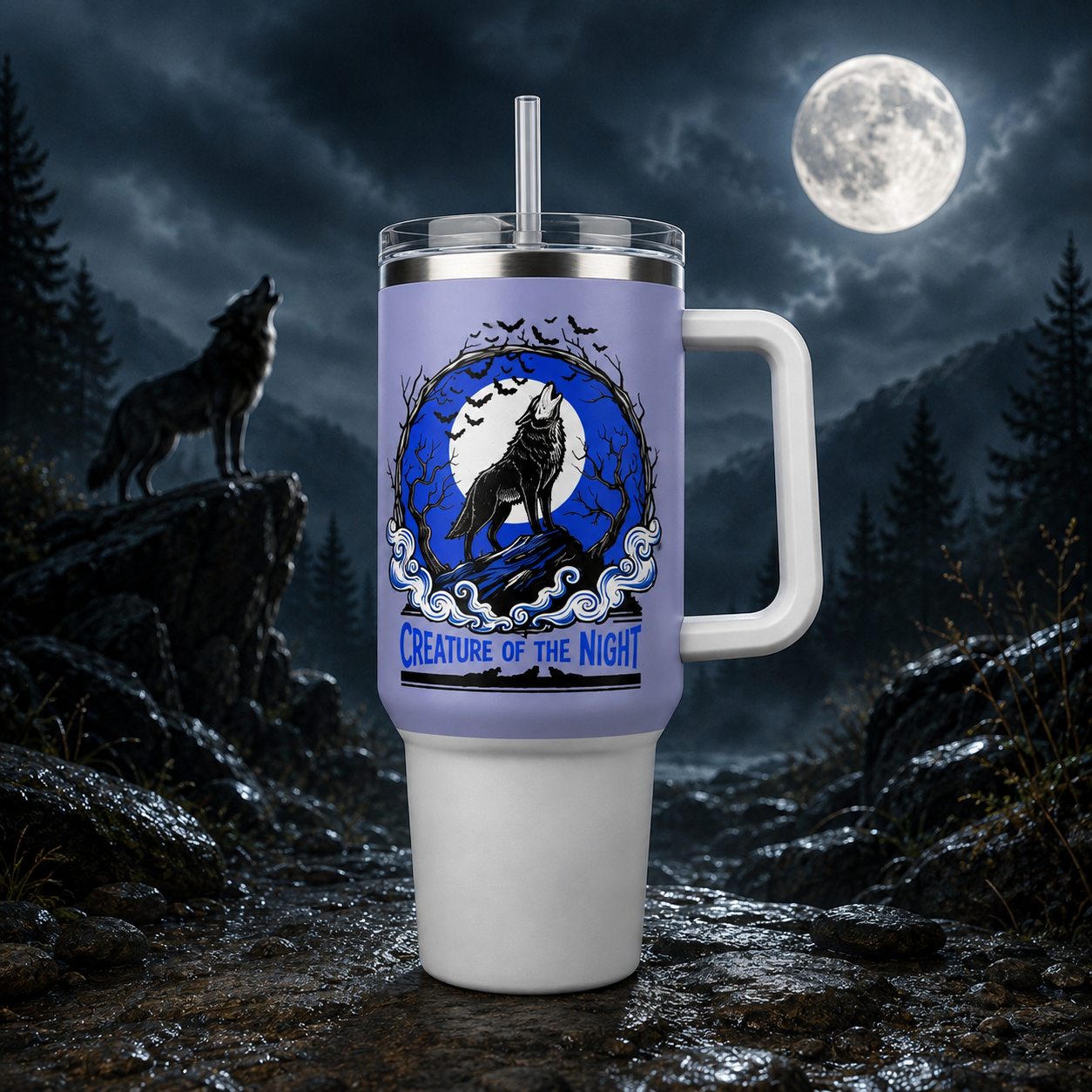 Isolierte Reise-Tasse „Kreatur der Nacht“