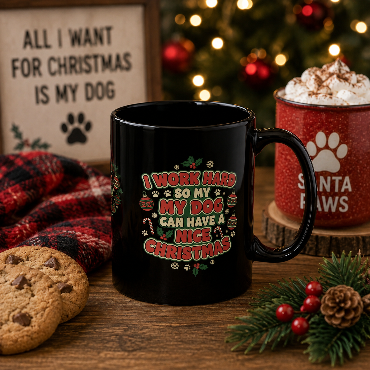 I Work Hard So My Dog Can Have a Nice Christmas Mug | Dog Lover Christmas Mug