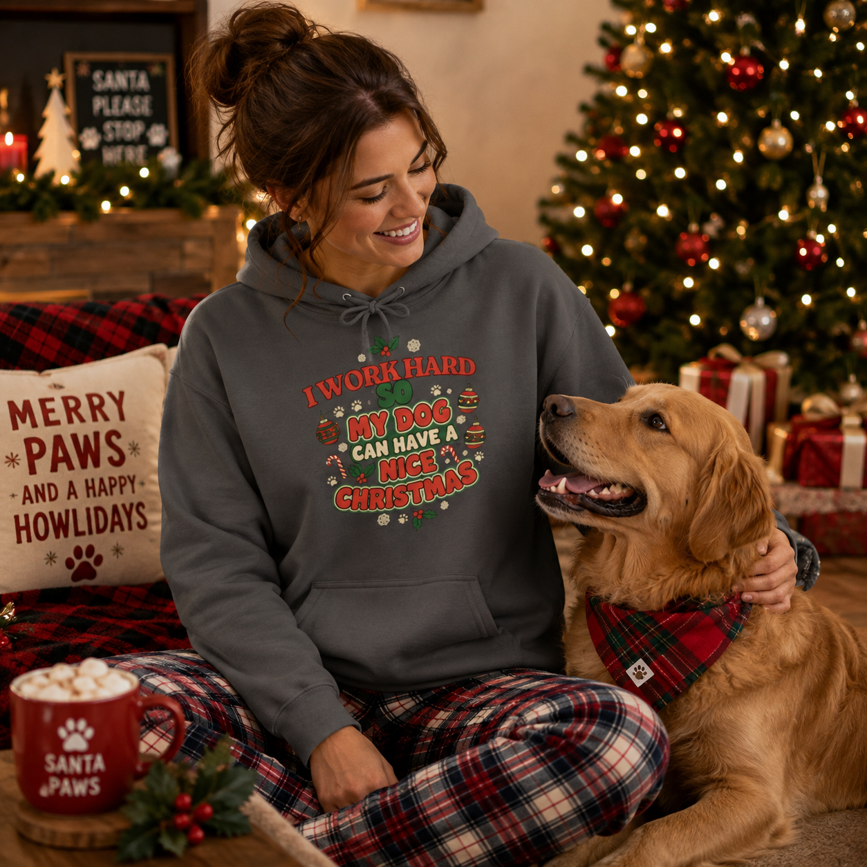 Weihnachtlicher Hoodie für Hundeliebhaber