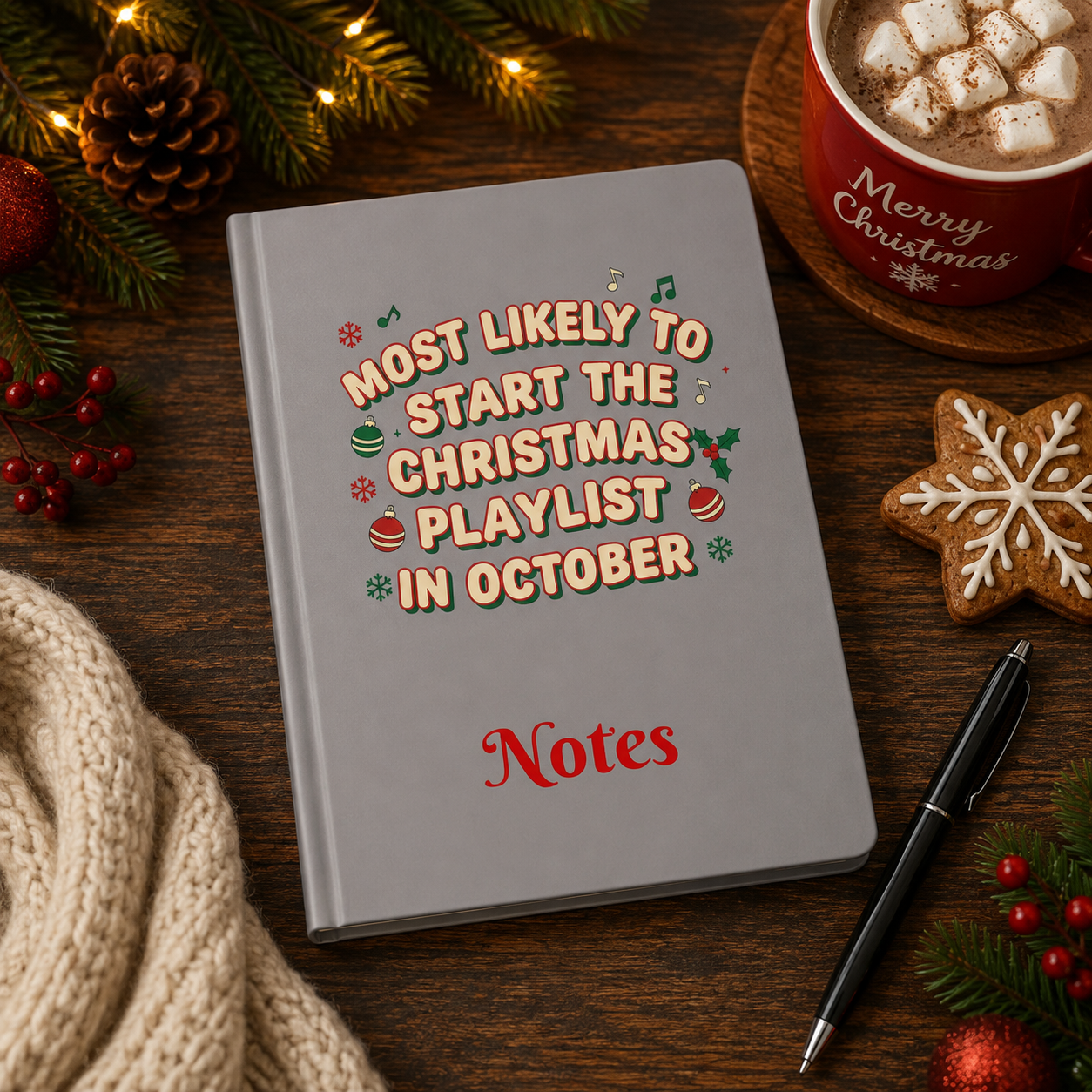 Most Likely to Start the Christmas Playlist in October Notebook