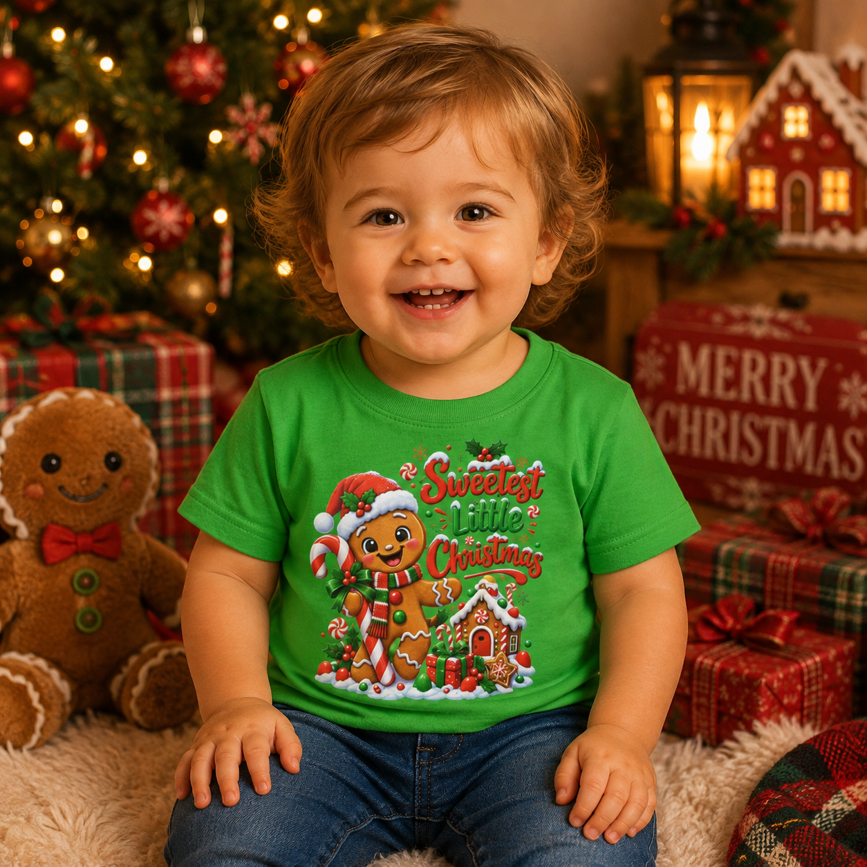 Sweetest Little Christmas Infant T-Shirt – Gingerbread Tee