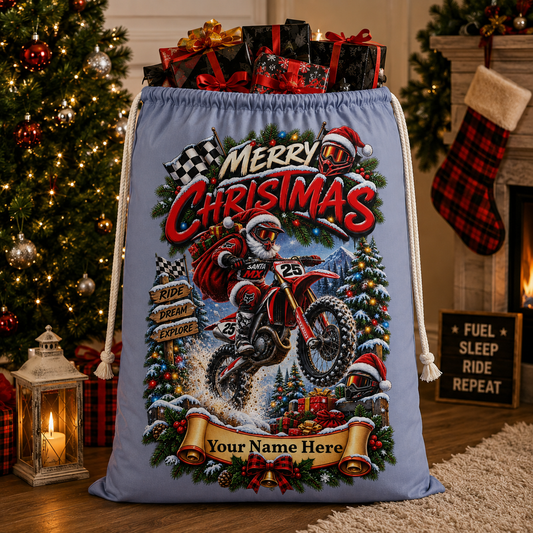 Personalised Motocross Christmas Sack – Santa MX Gift Sack