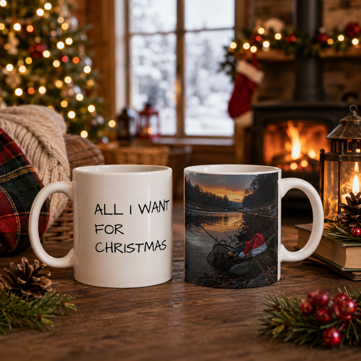Christmas Fishing Mug – All I Want for Christmas