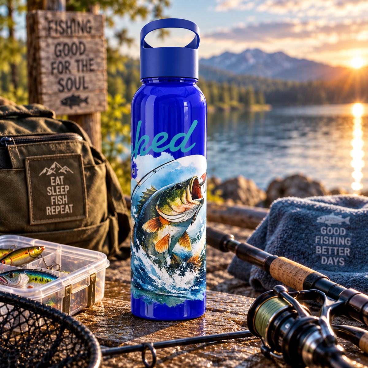 Making a Splash HOOKED Water Bottle – Fishing Bottle