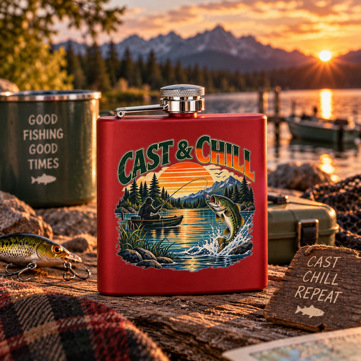 Cast & Chill Hip Flask – Vintage Fishing Flask