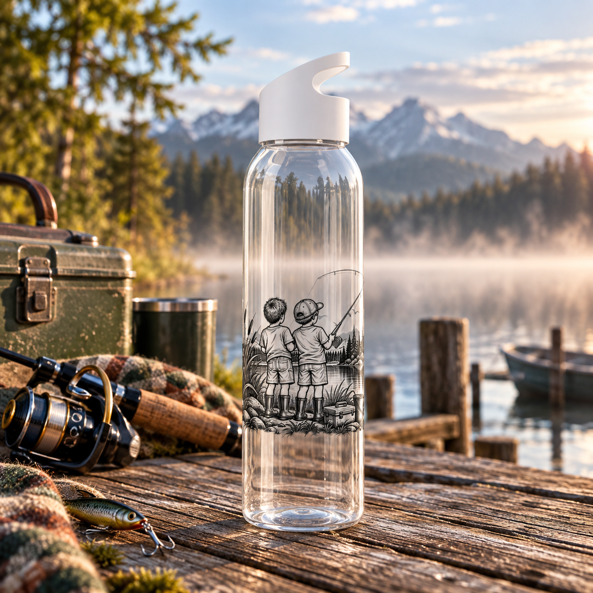 Fishing Friends Water Bottle – Illustrated Fishing Bottle