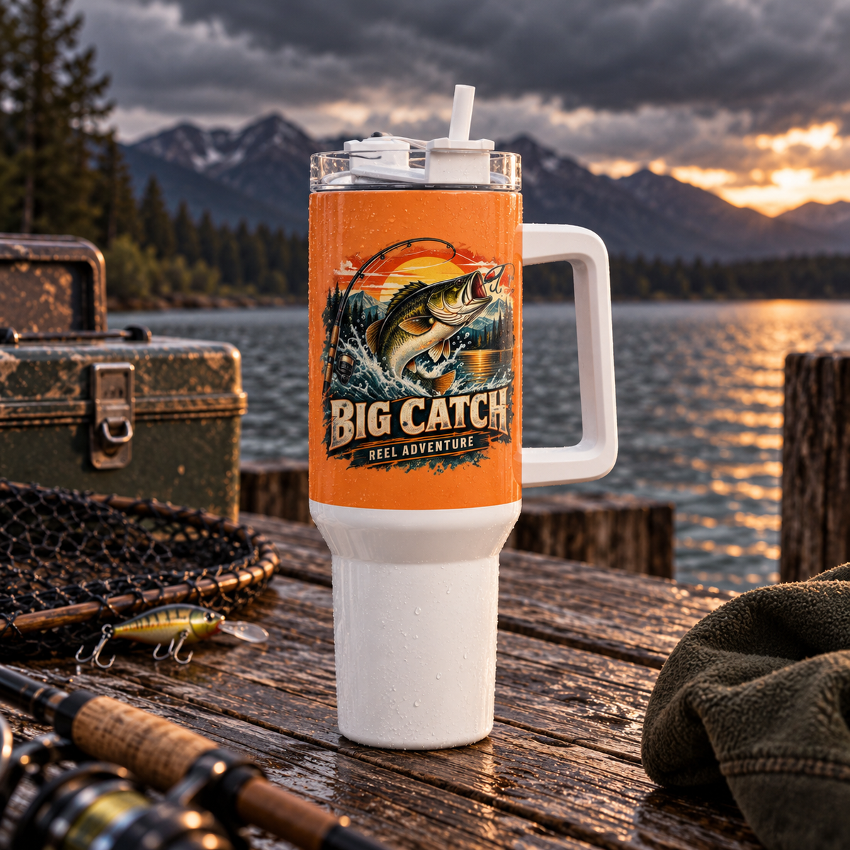 Big Catch Reel Adventure 40oz Tumbler – Vintage Fishing Tumbler
