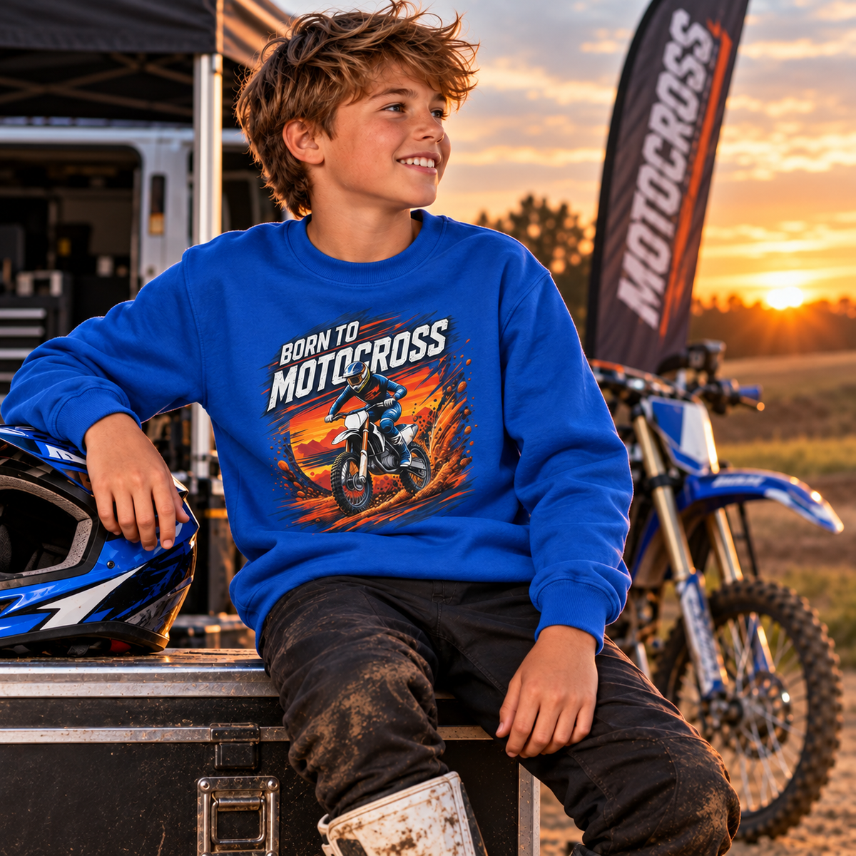 Born to Motocross Youth Sweatshirt – Kids Dirt Bike Jumper
