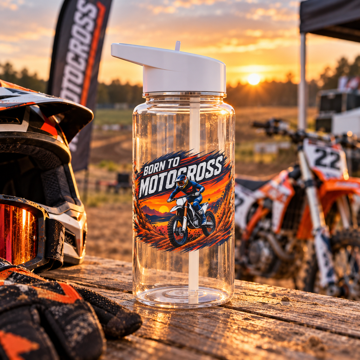Born to Motocross Straw Water Bottle – Dirt Bike MX Bottle