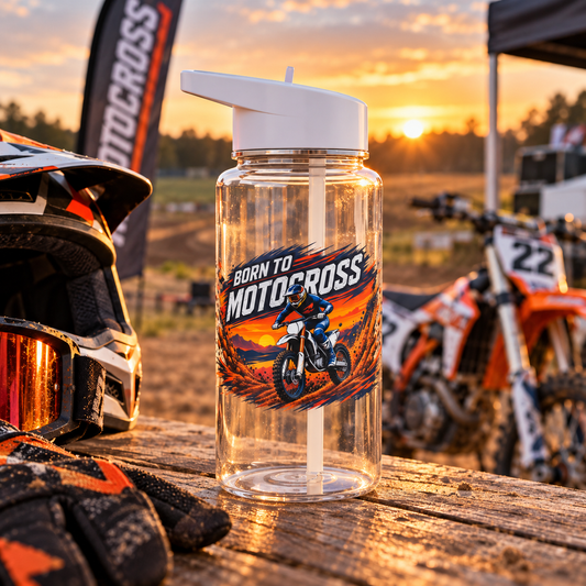 Born to Motocross Straw Water Bottle – Dirt Bike MX Bottle