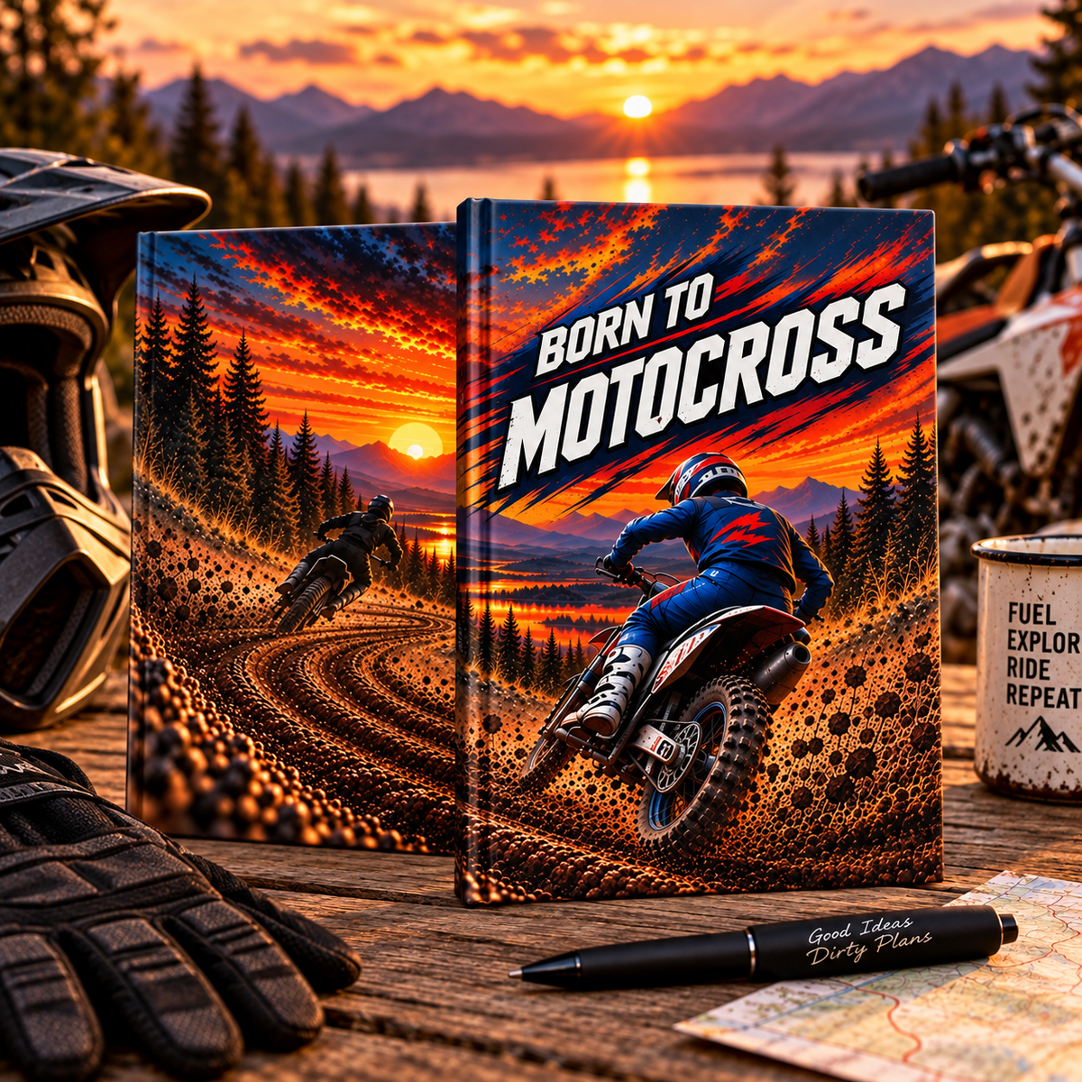 Born to Motocross Hardback Journal – Motocross Notebook