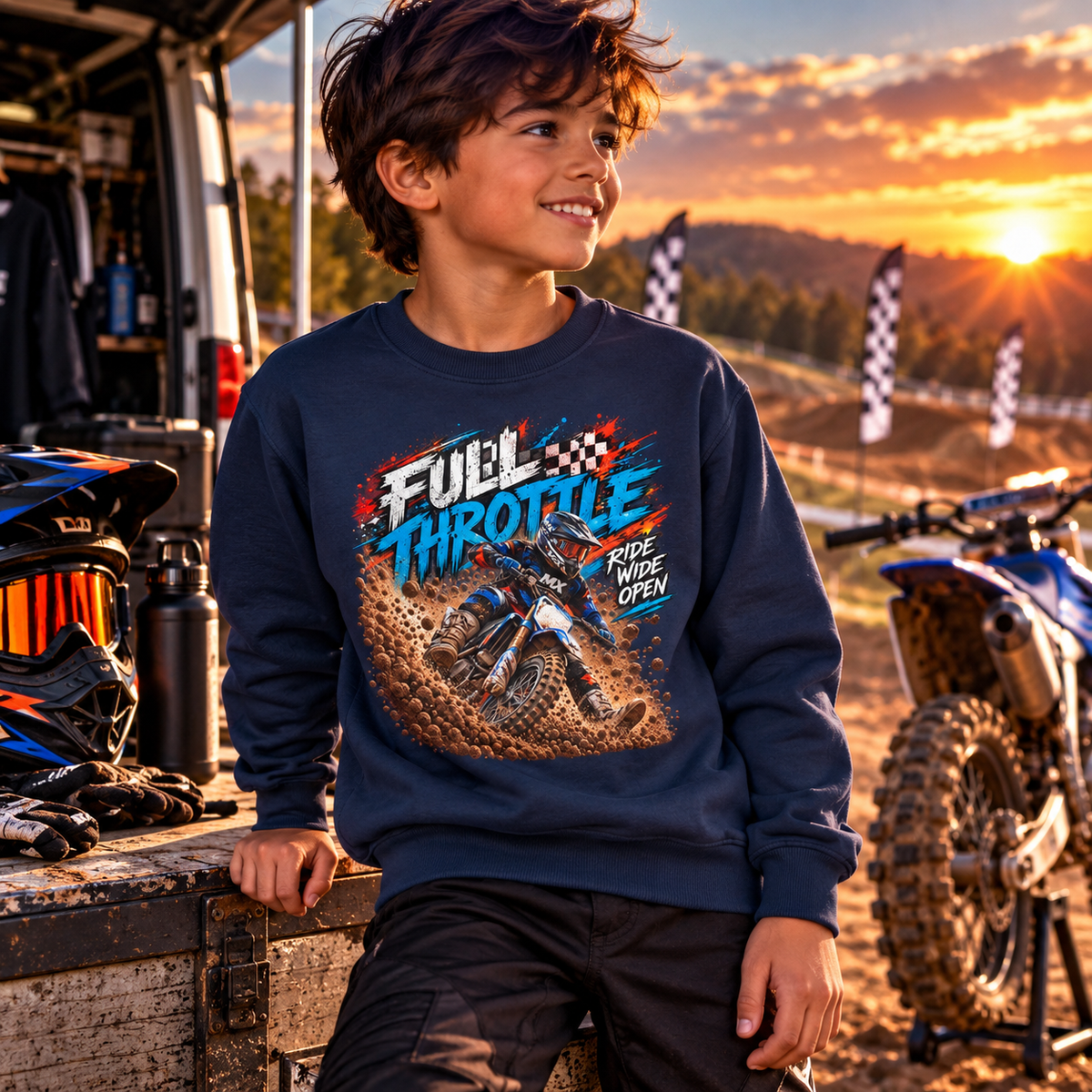 Full Throttle Youth Sweatshirt – Kids Motocross Jumper