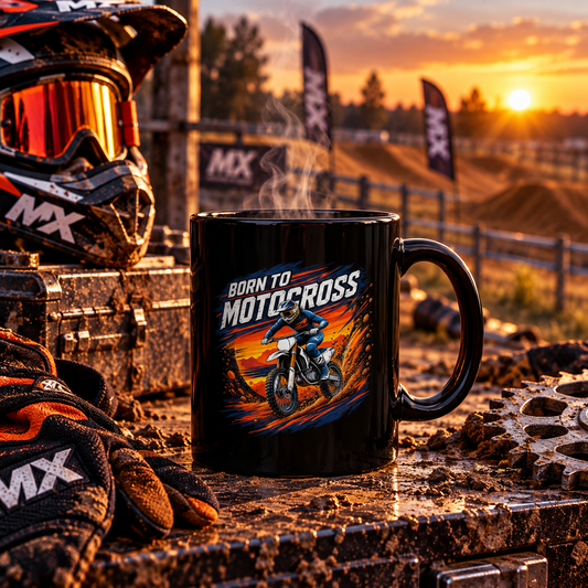 Born to Motocross Black Mug – Dirt Bike Coffee Mug
