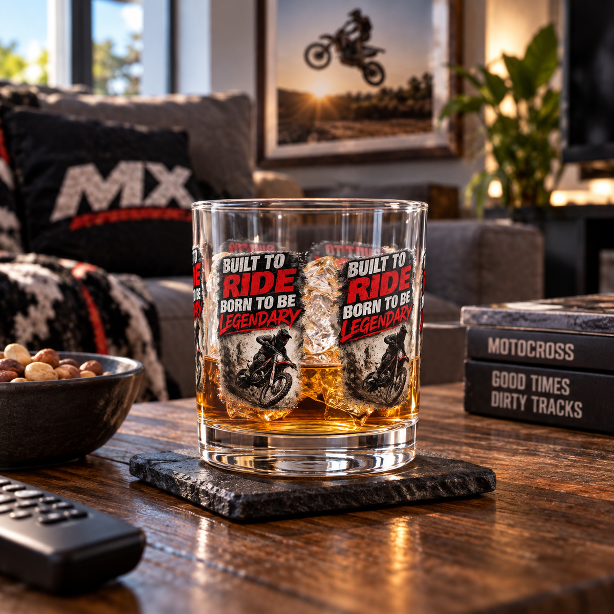 Built to Ride Born to Be Legendary Glass Tumbler – Motocross Glass