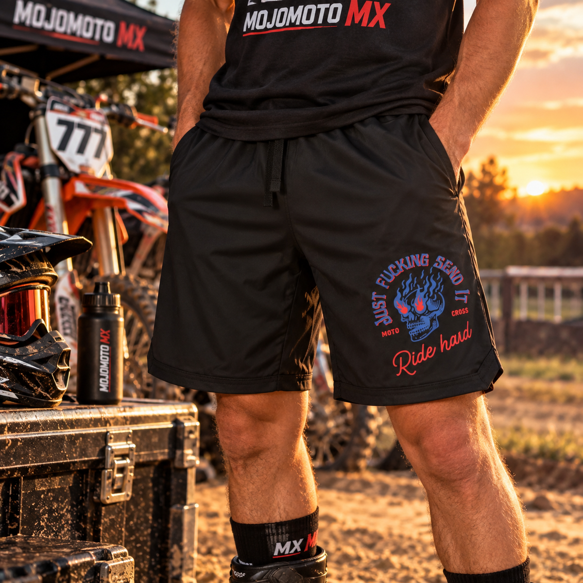 Shorts de motocross Ride Hard – Shorts pour pilote de moto tout-terrain