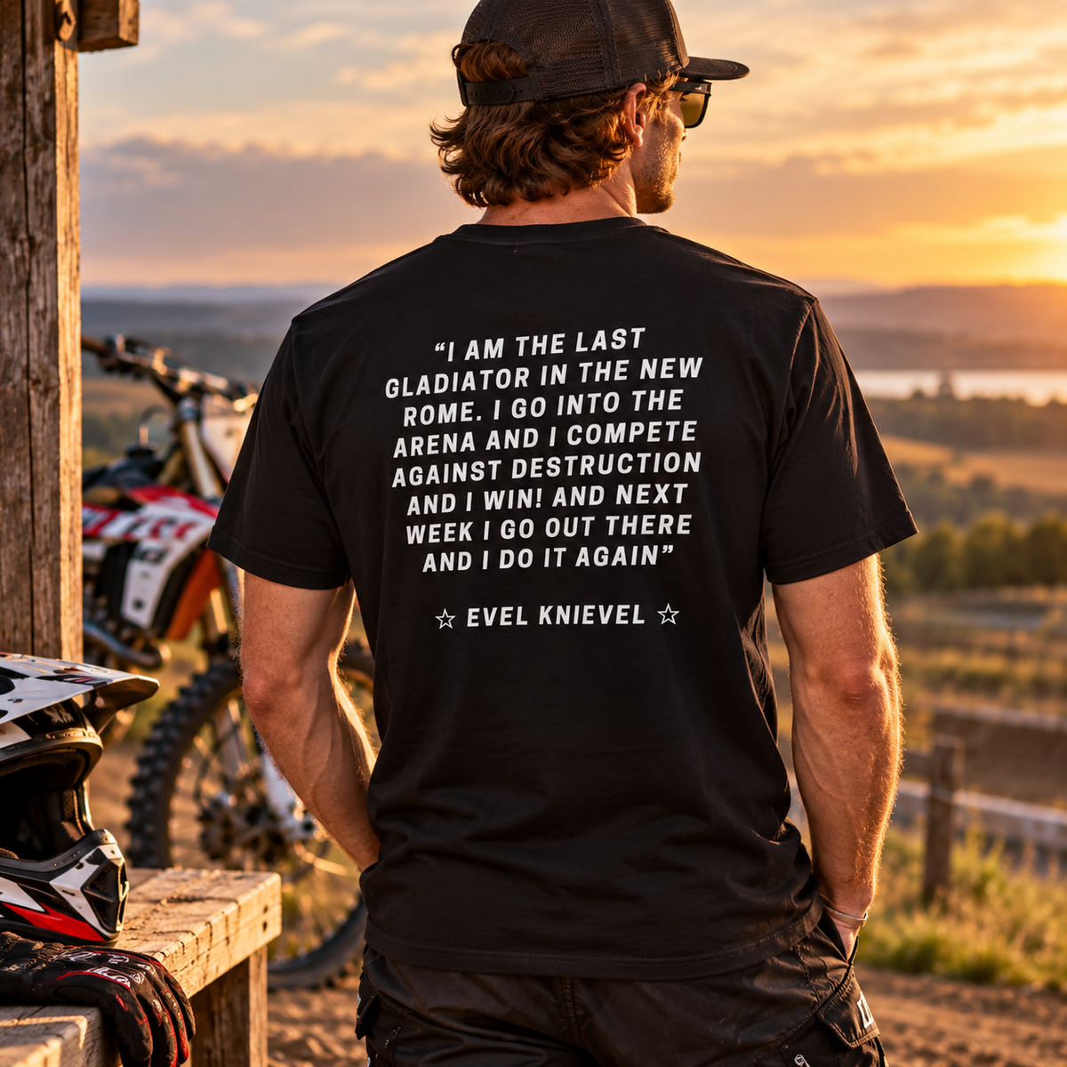 T-shirt de motocross Evel Knievel Legends – Tee-shirt de pilote