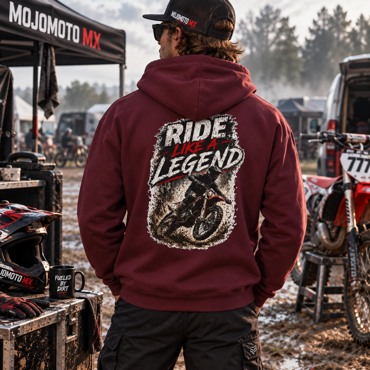 Ride Like a Legend Motocross-Kapuzenpullover – Dirt-Bike-Fahrer-Hoodie