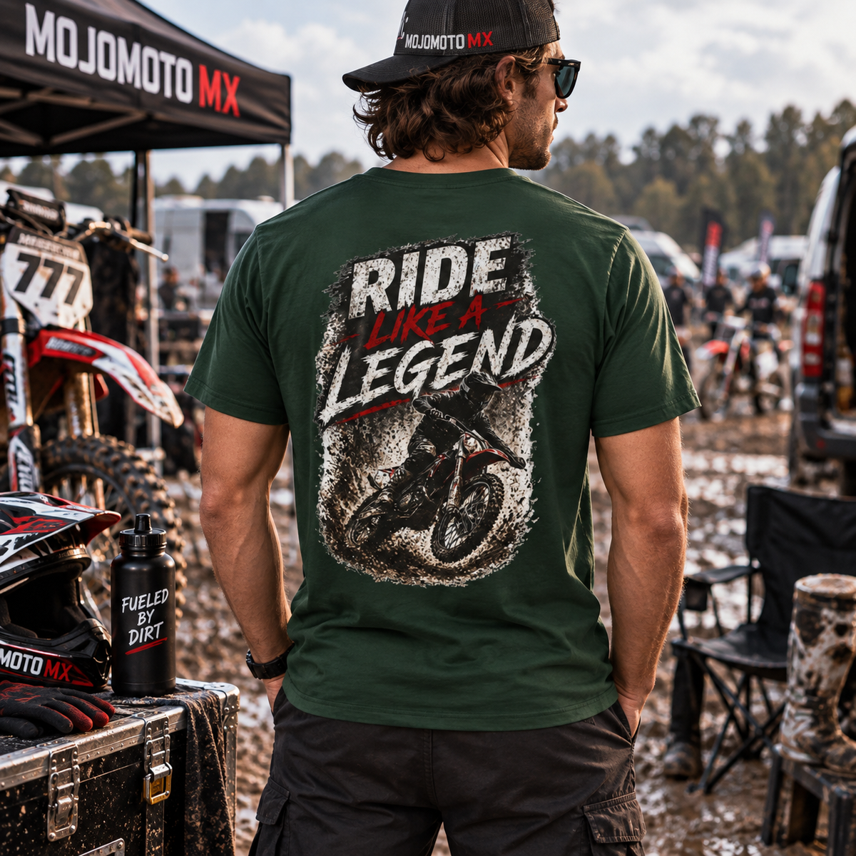 T-shirt de motocross Roulez comme une légende