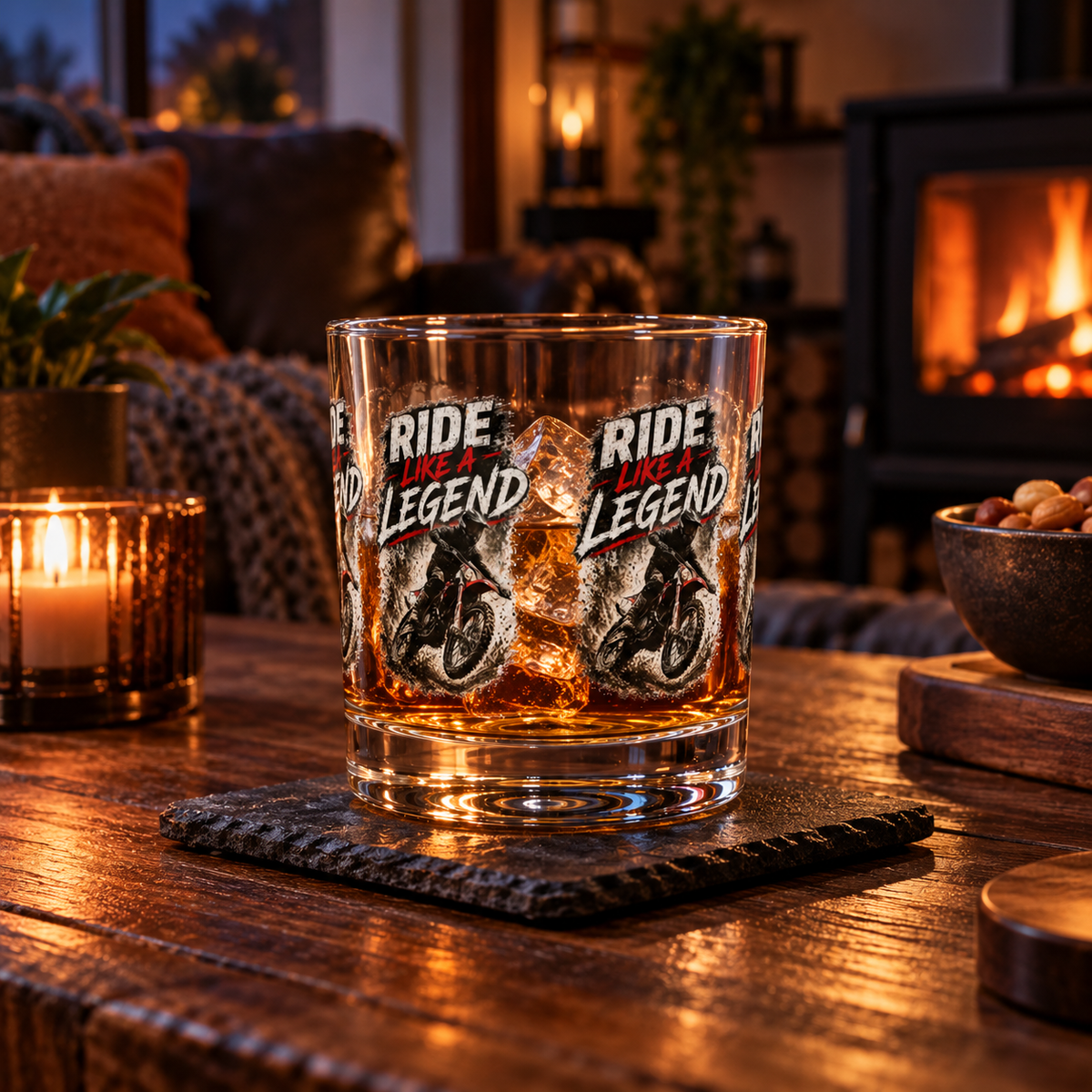 Ride Like a Legend 10oz Glastrinkbecher – Motocross Whiskyglas
