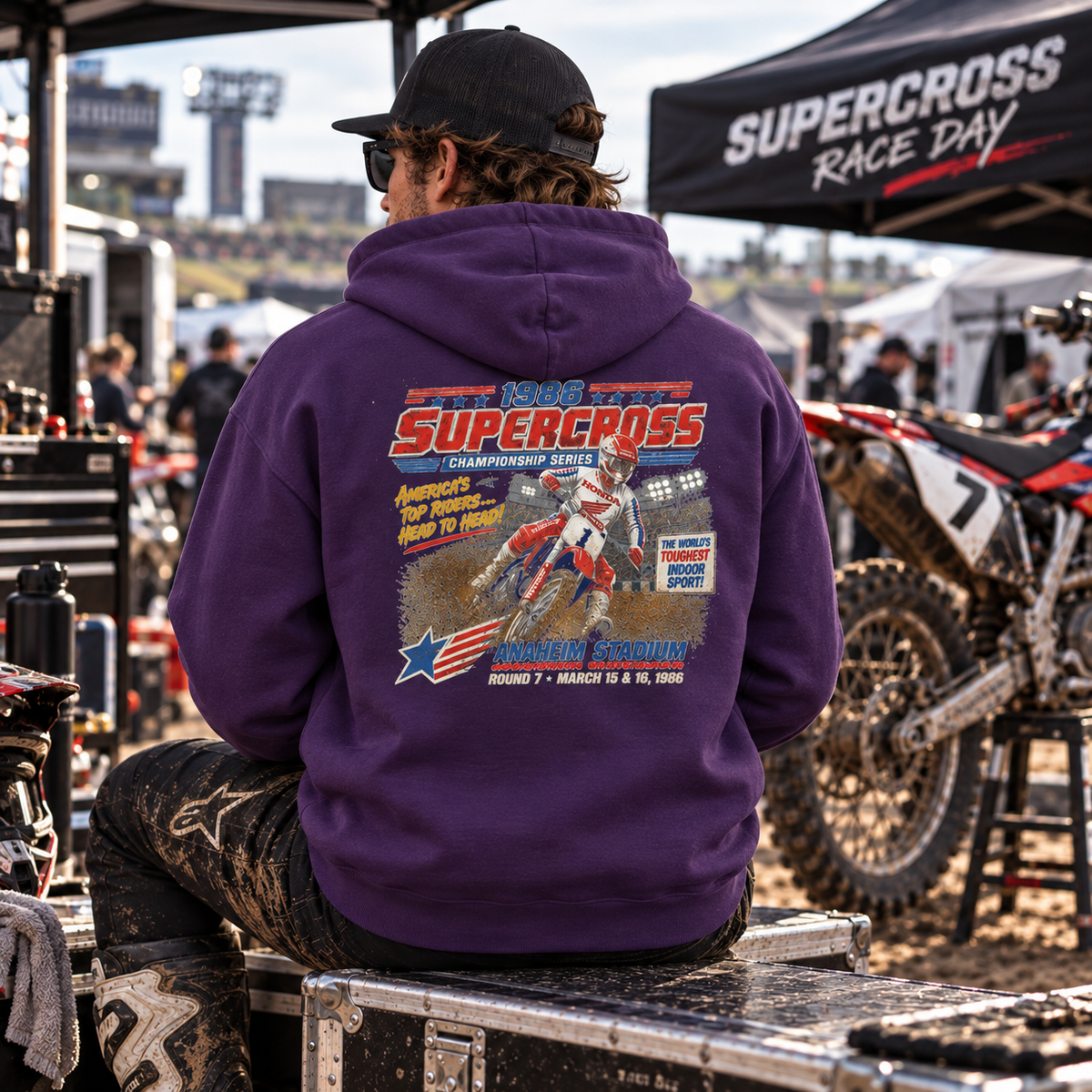Supercross 1986 Motocross Hoodie – Vintage Dirt Bike Hoodie