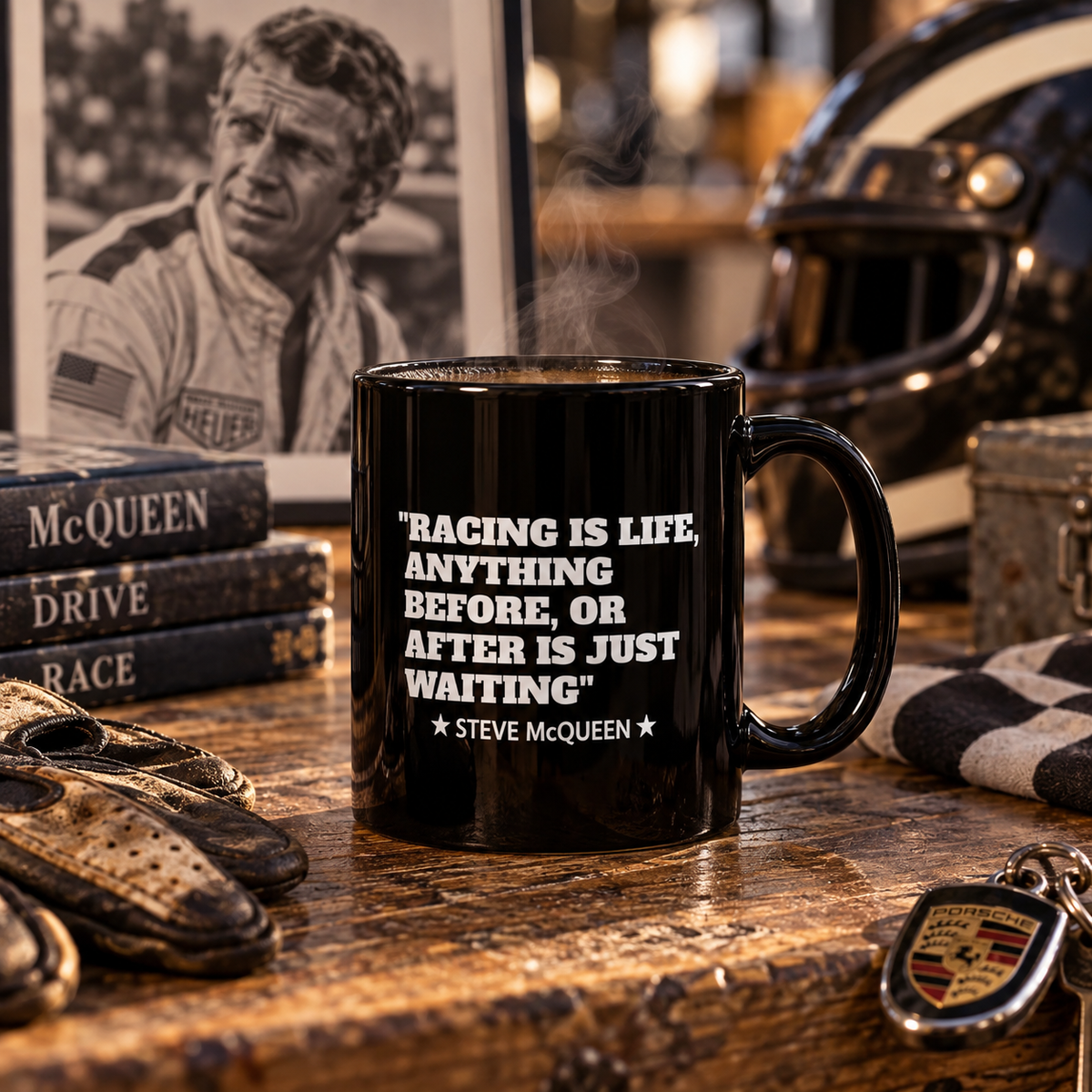 Steve McQueen Mojo Moto MX  Black Mug – Motorsport Mug