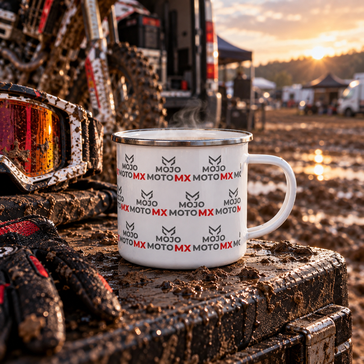 Mug en émail Mojo Moto MX – Mug pour les jours de course de motocross