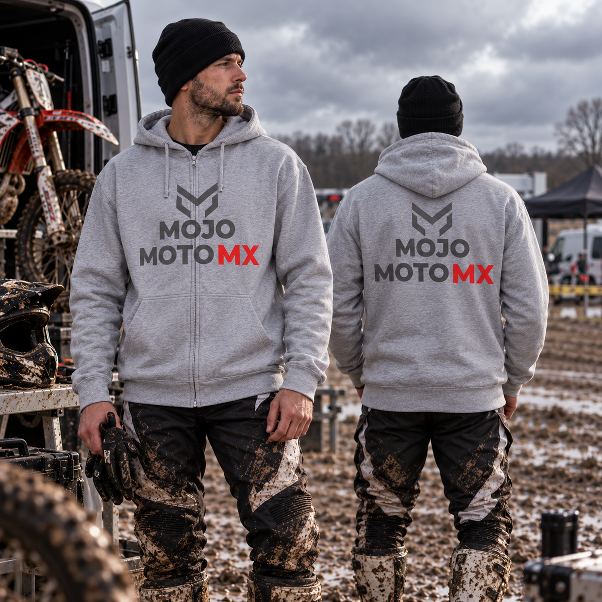 Mojo Moto MX Zip-Hoodie Motocross Logo Full-Zip Hoodie