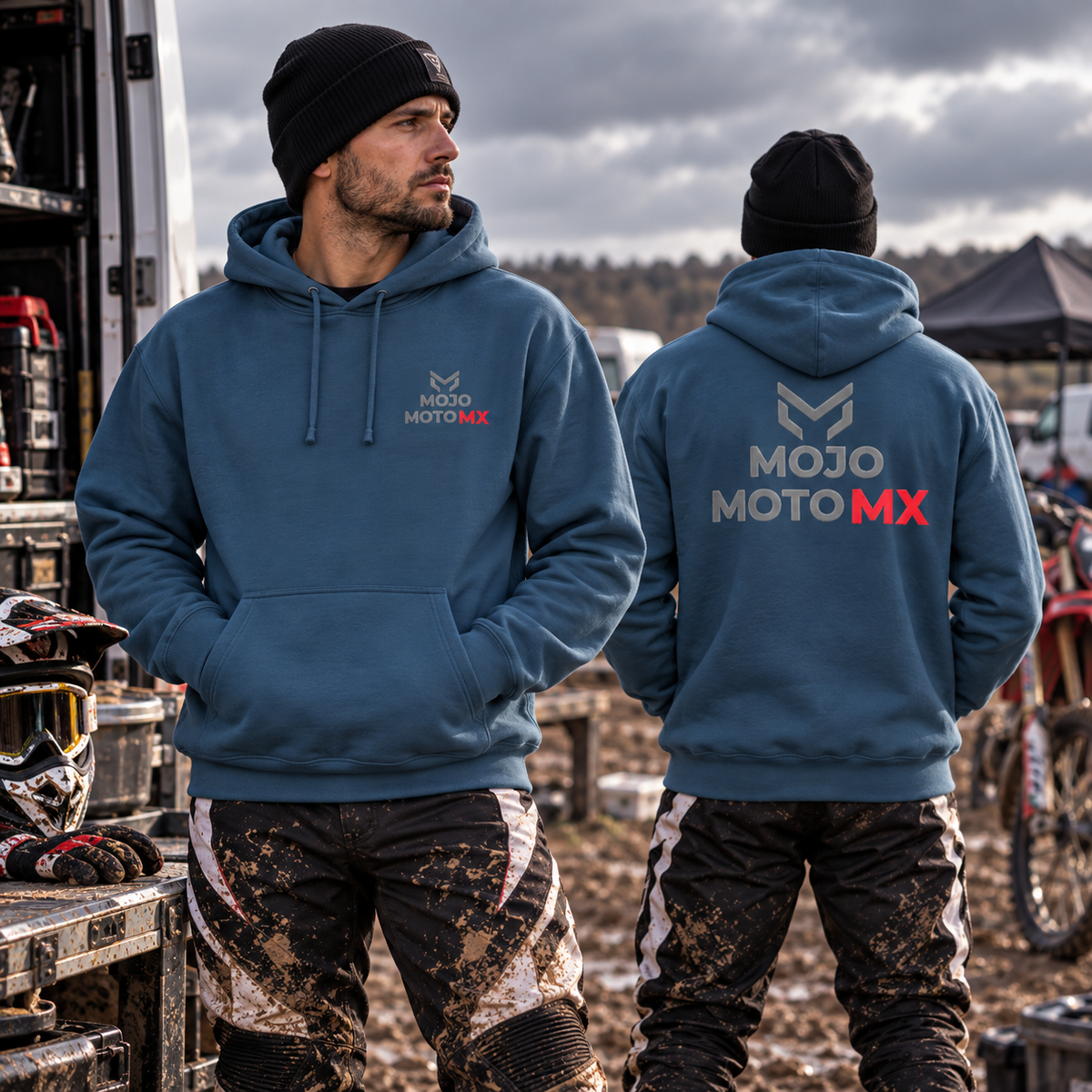 Mojo Moto MX Logo Hoodie – Front & Back Print Motocross Hoodie