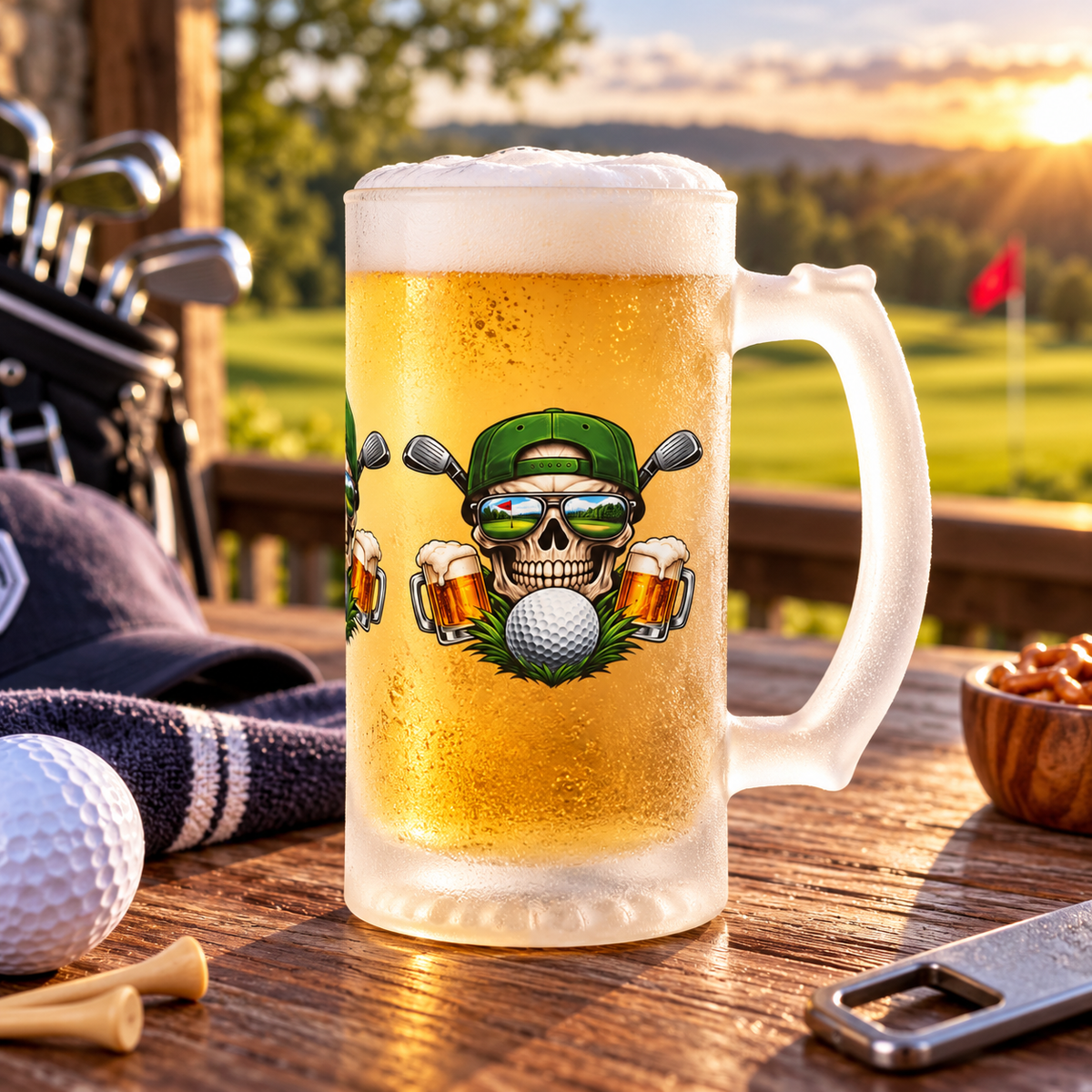 Fairways & Cold Beers Golf Skull Beer Tankard