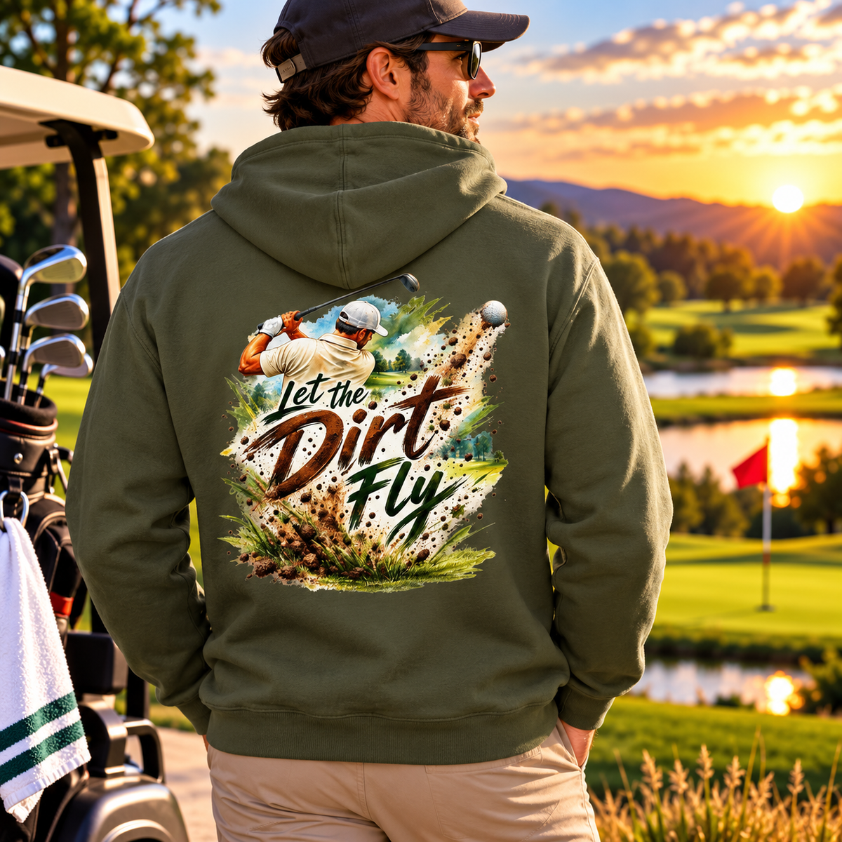 Sweat à capuche de golf - Pull de golfeur "Laisse la terre voler"